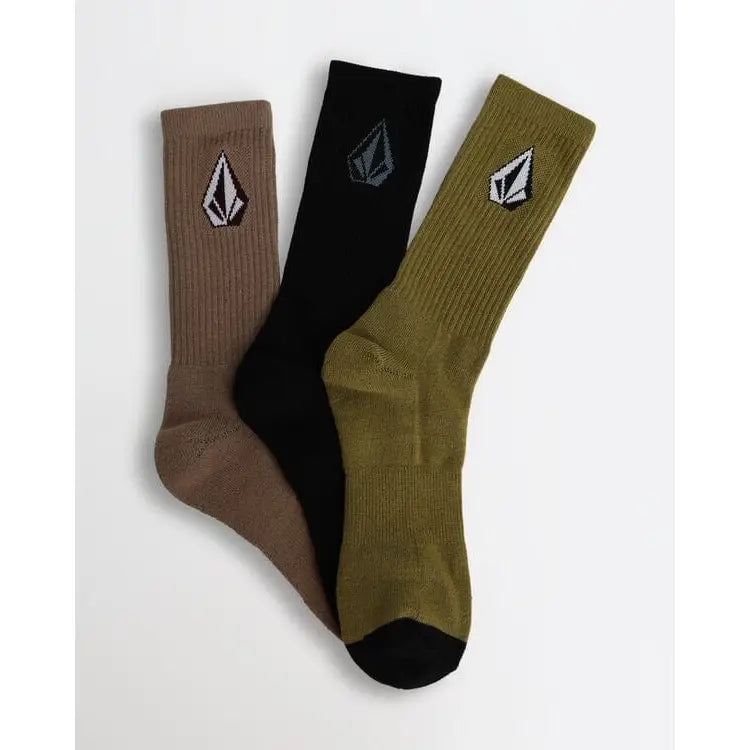 Volcom Full Stone Mix 3 Pack Socks Lentil Green 