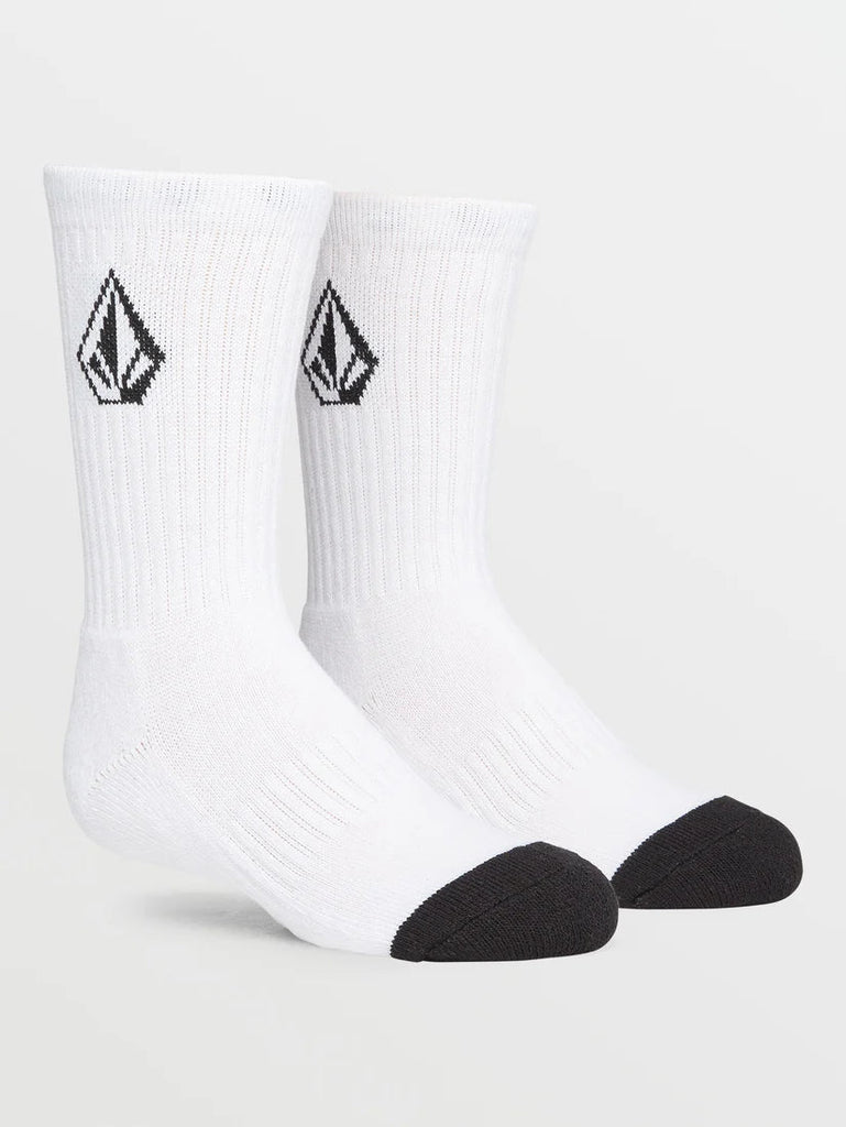 Volcom Full Stone Youth Socks - 3 Pack White 