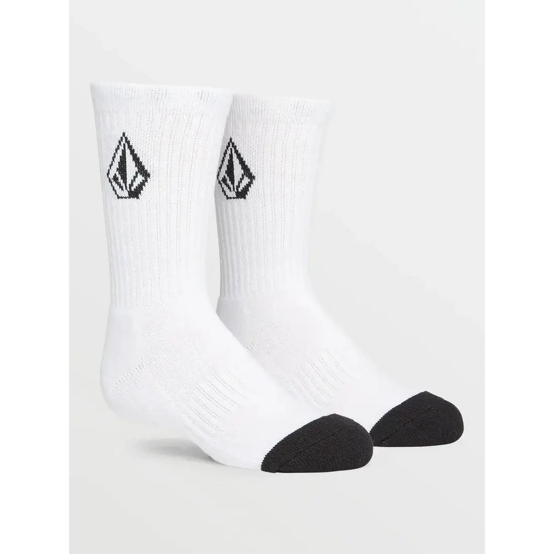Volcom Full Stone Youth Socks - 3 Pack White 