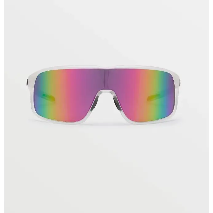Volcom Macho Sunglasses Matte Trans Clear / Grey Pink Mirror 