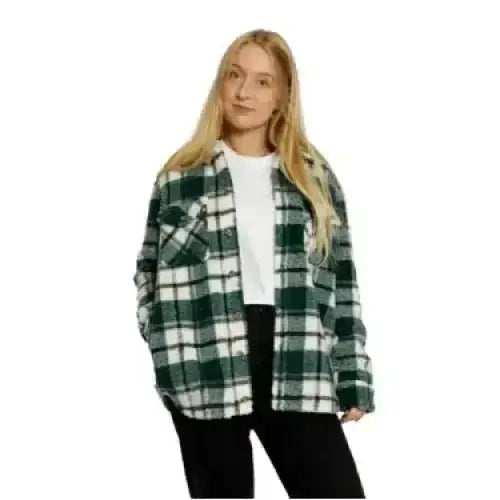 Volcom Silent Sherpa Plaid Jacket 