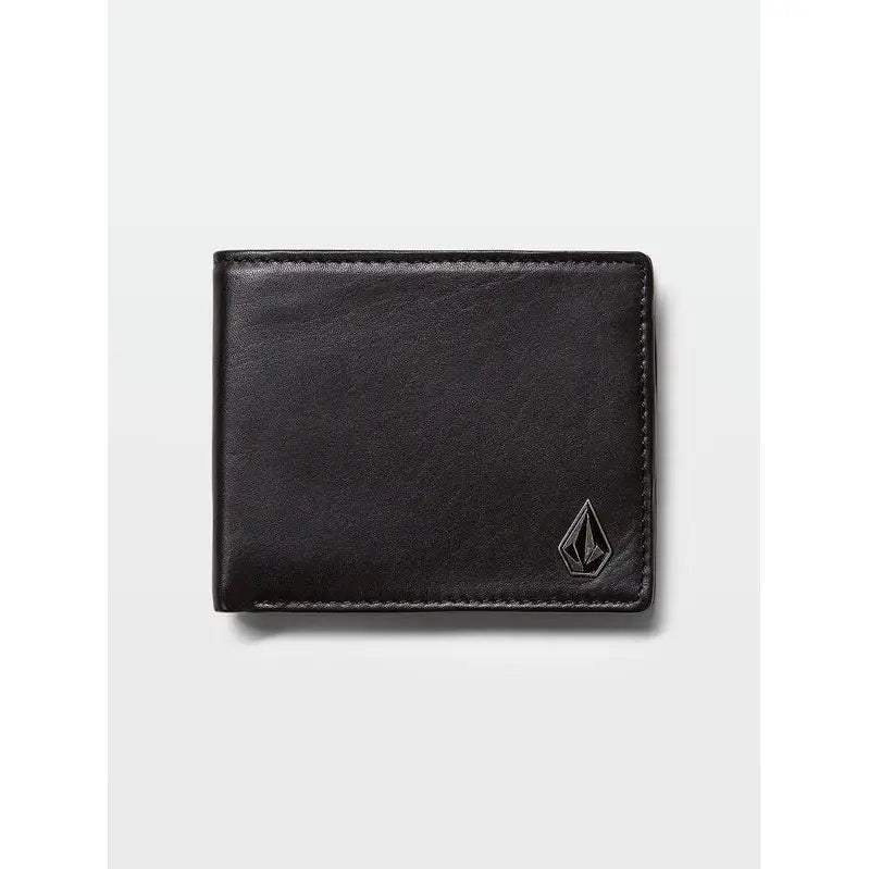 Volcom Single Stone Leather Wallet - Black