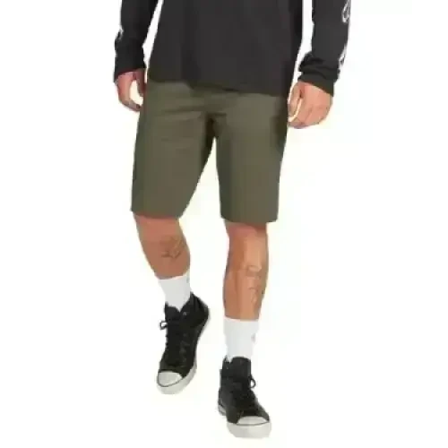 VOLCOM SOLVER LITE 5 POCKET SHORT ARMY GREEN COMBO 38 