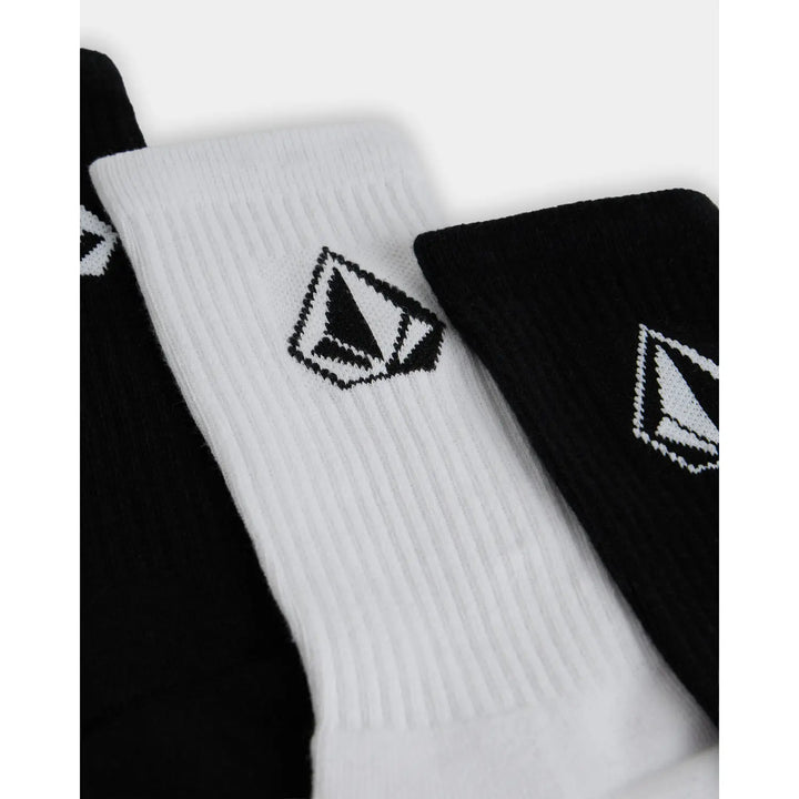 Volcom Stone 3-Pack Socks - Black / White