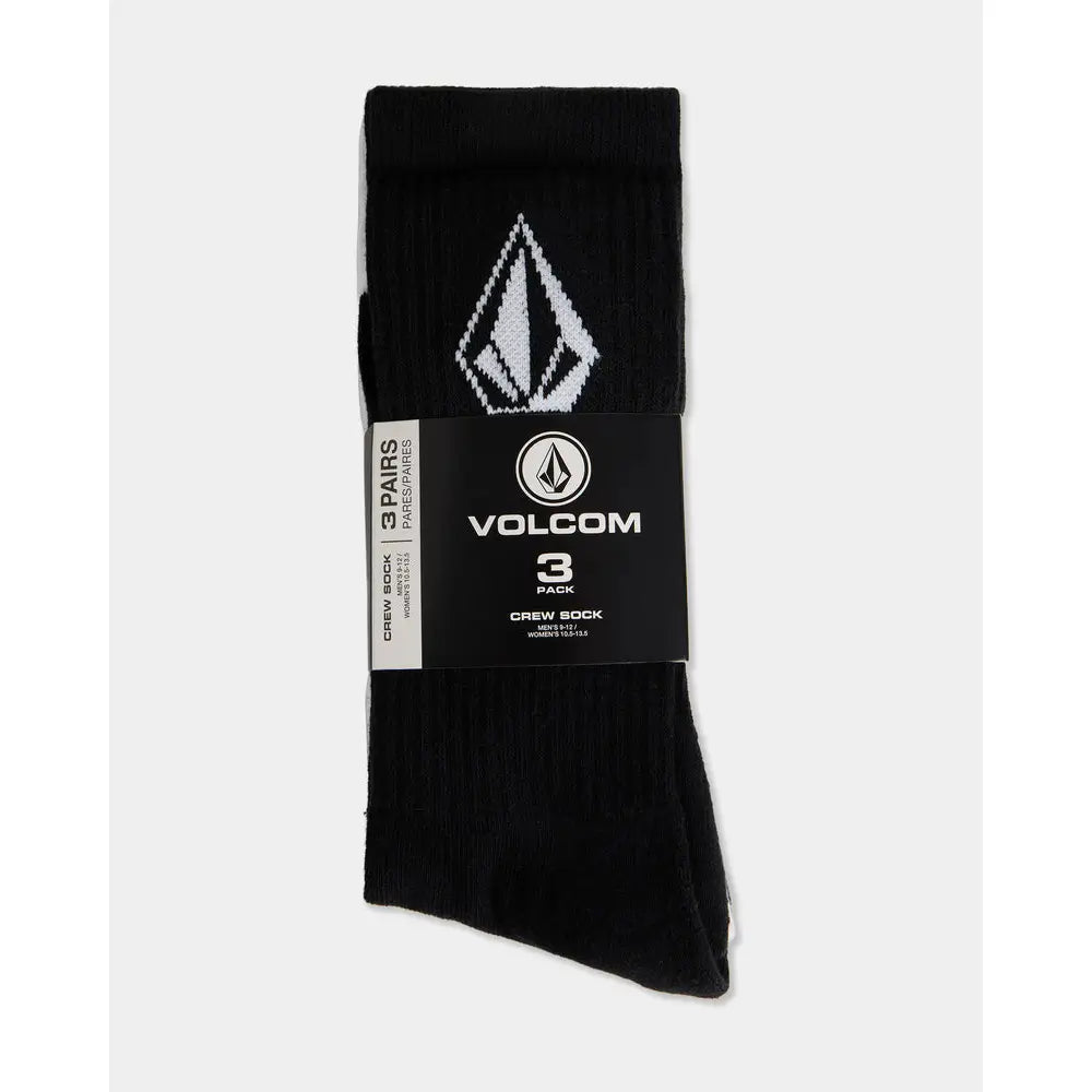 Volcom Stone 3-Pack Socks - Black / White