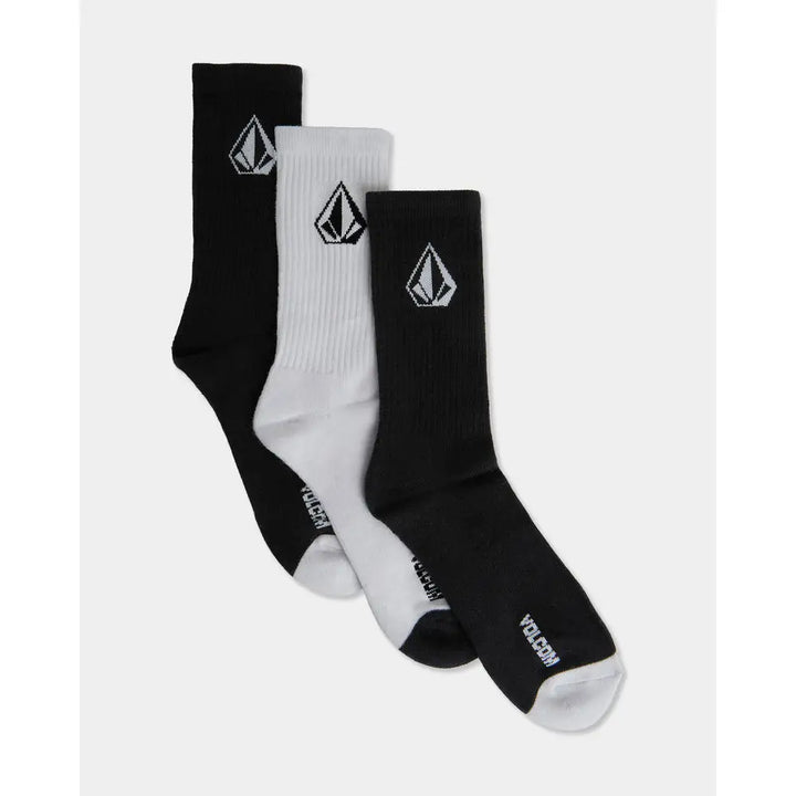 Volcom Stone 3-Pack Socks - Black / White