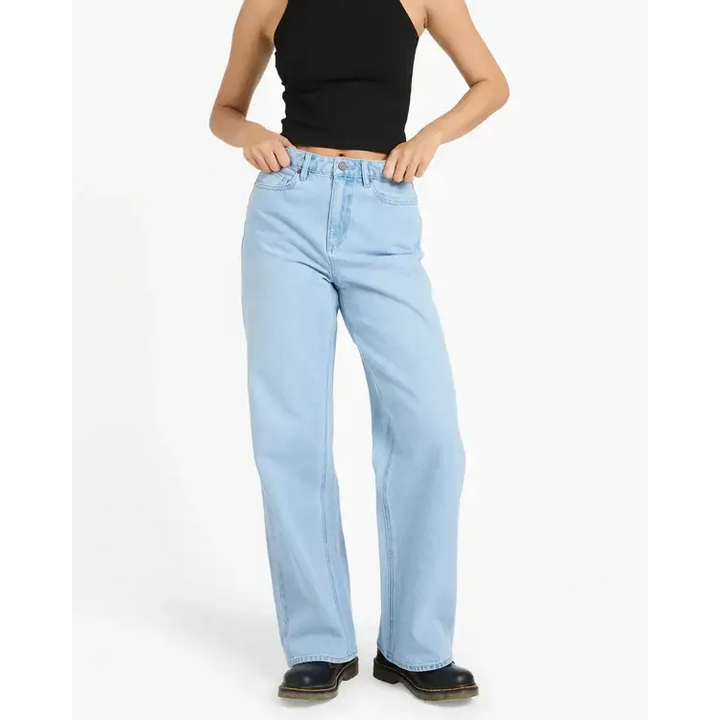 Volcom Stoned Boyfriend Hirise Jeans - Blue Bird