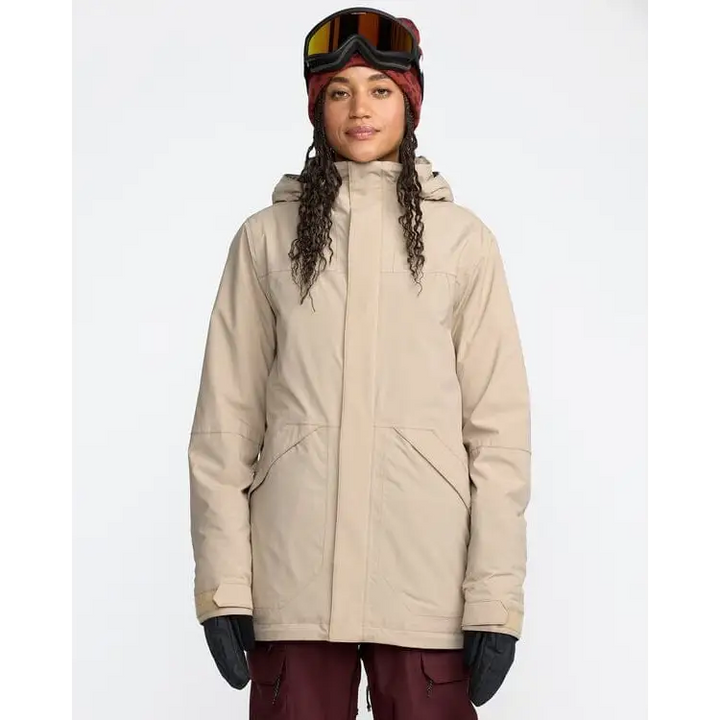 Volcom Womens Shelter 20K 3D Stretch Jacket Oatmeal S 