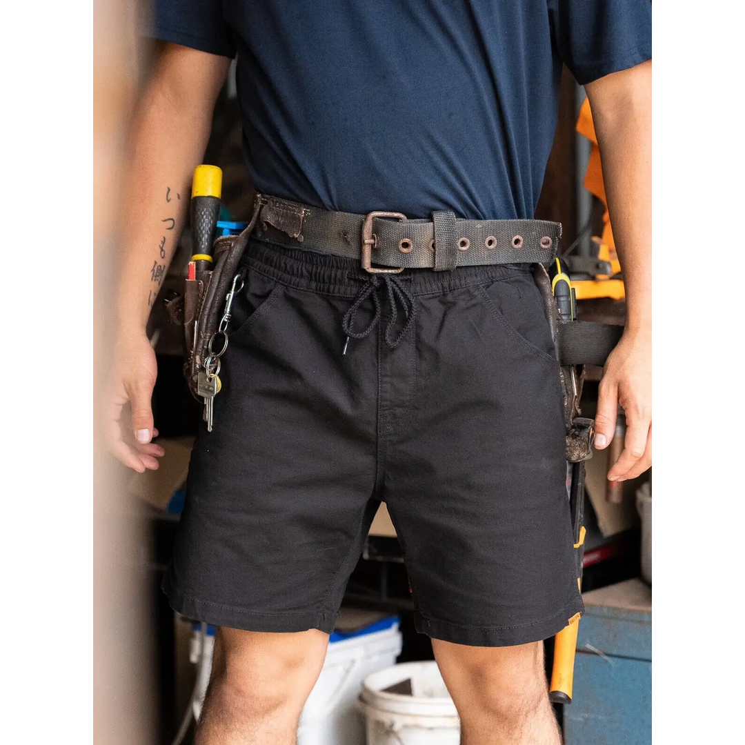 Volcom Workwear Caliper Elastic Waist Shorts Black S 