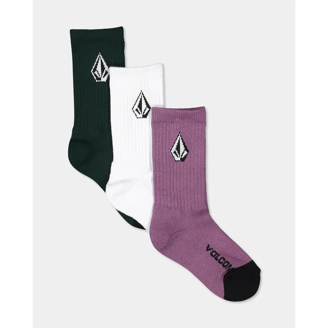 Volcom Youth Full Stone 3 Pack Socks - Multi