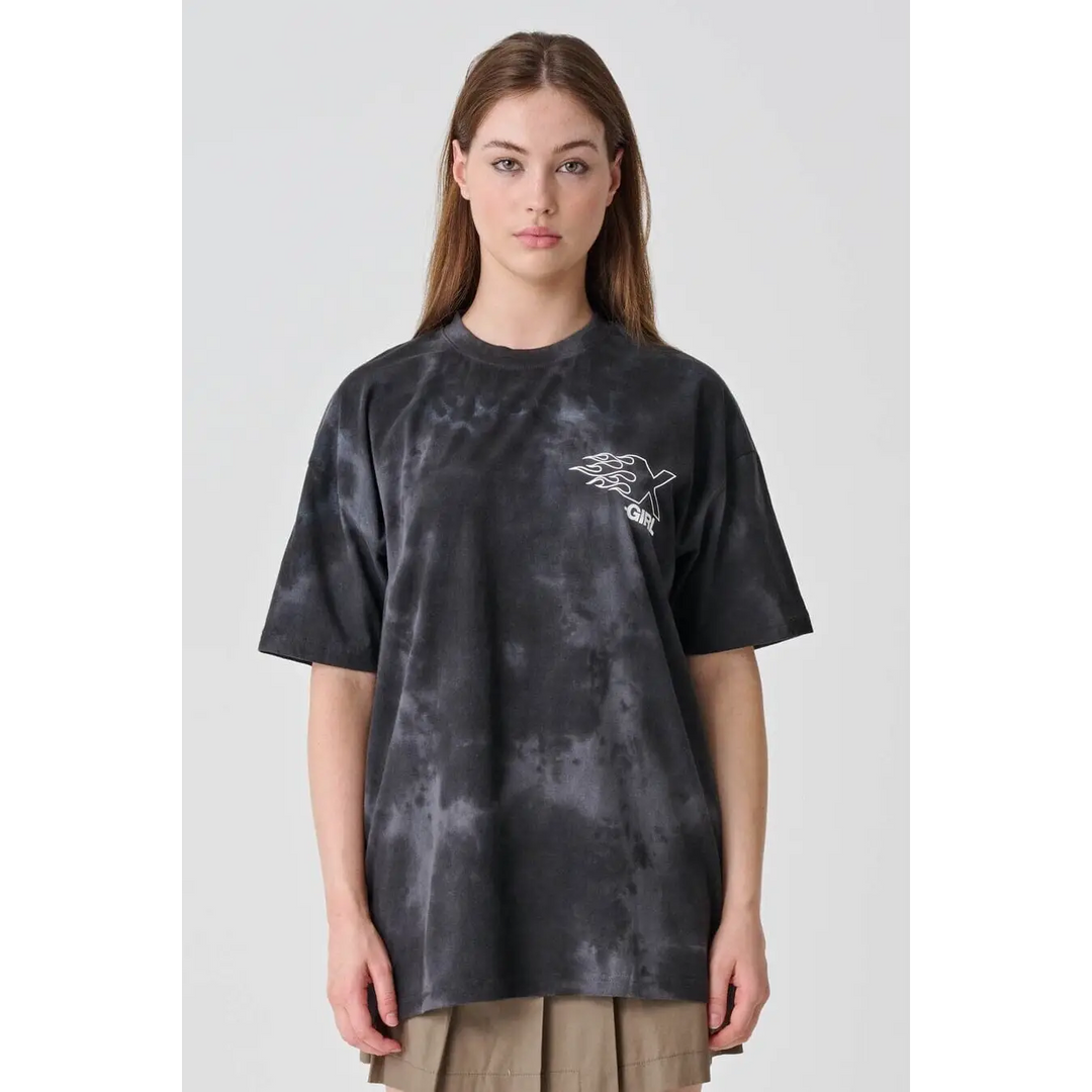X-Girl Burning X Logo Relaxed T-Shirt 