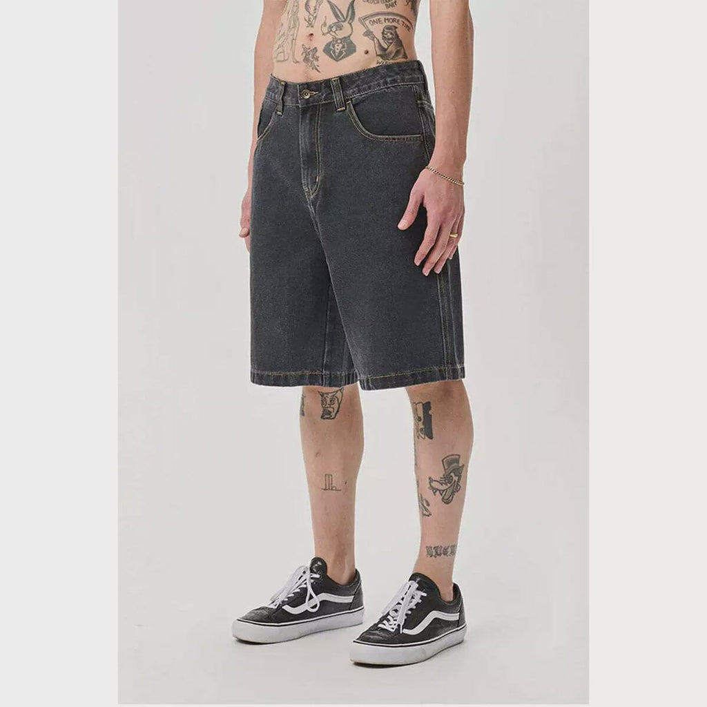 X Large Bull Denim 91 Shorts - Washed Black 