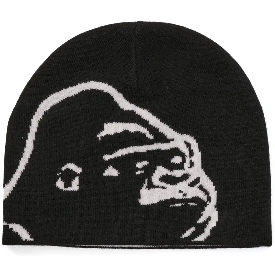 X-Large Gorilla Skull Beanie - Black