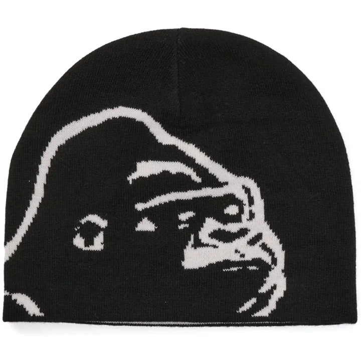 X-Large Gorilla Skull Beanie - Black