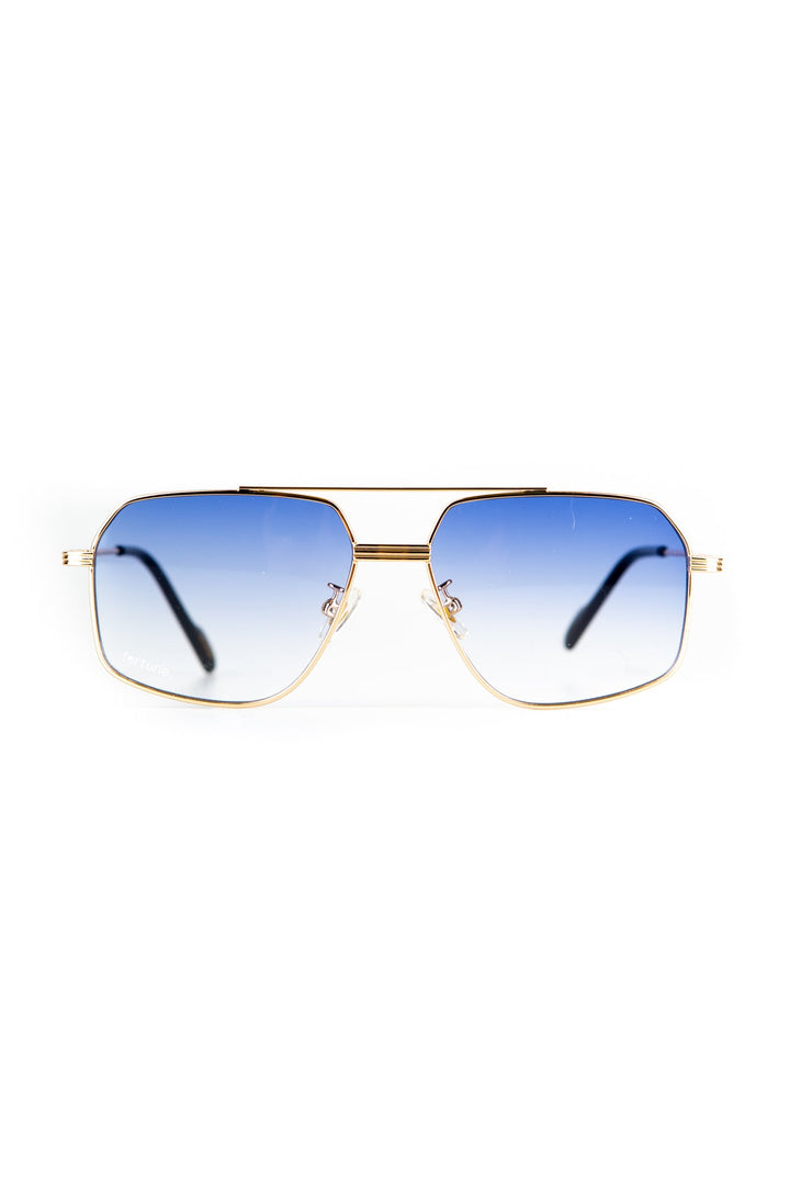 Fortune Omega Sunglasses Gold / Blue Gradient 