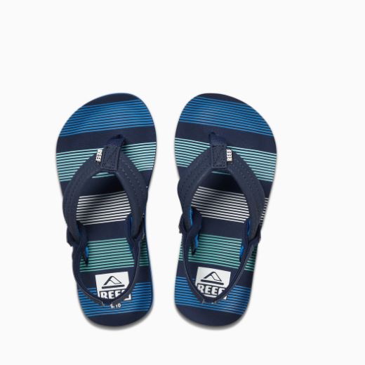 Reef Little Ahi Youth Jandals Deep Sea Stripes 9 / 10K 