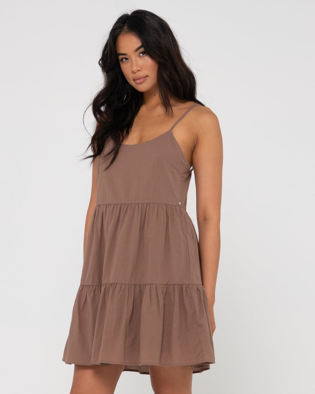 Rusty Heather Tiered Slip Dress 